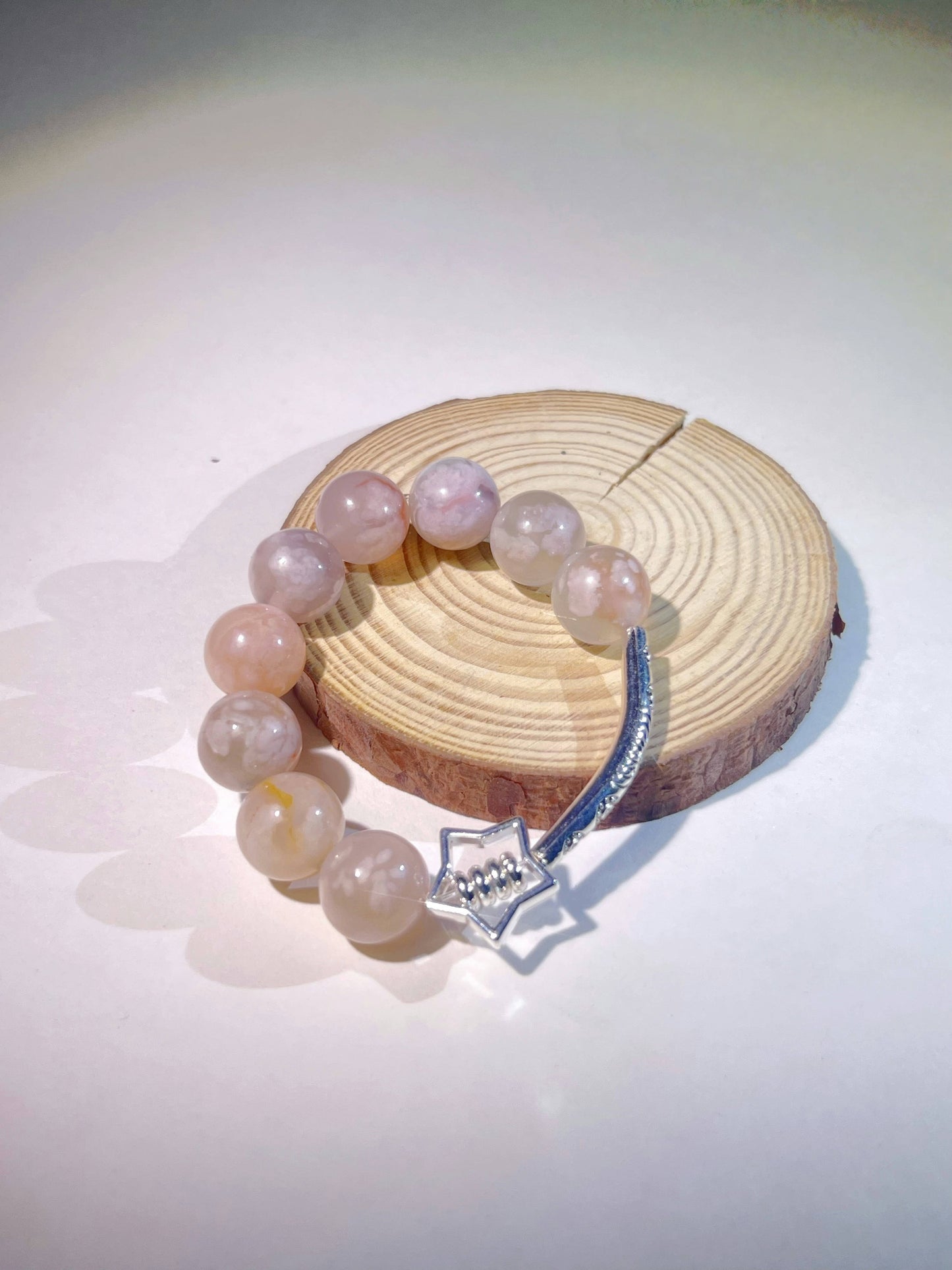 Sakura Agate Protection Star Bracele