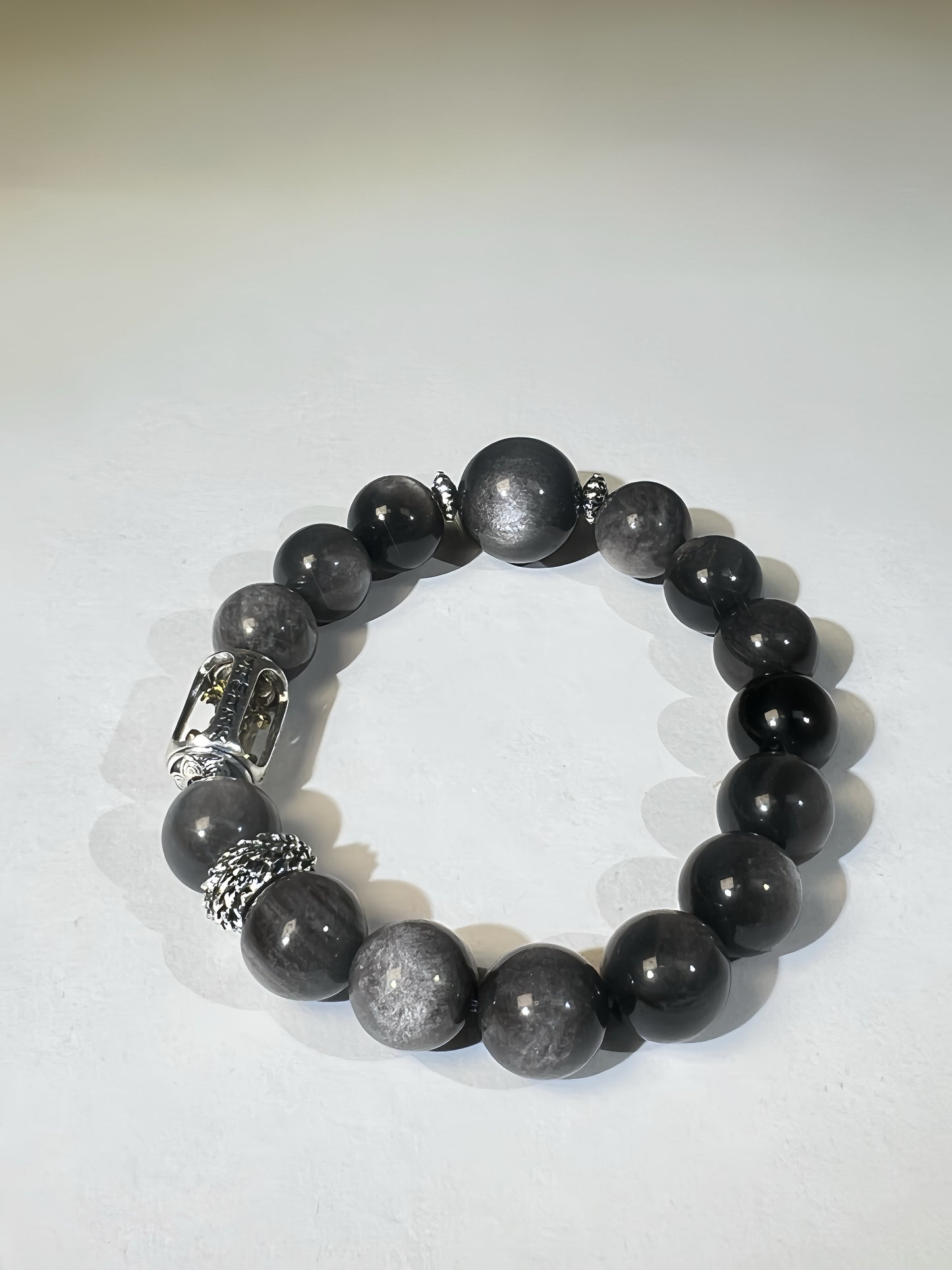 Tibetan Vajra Black Obsidian Bracelet
